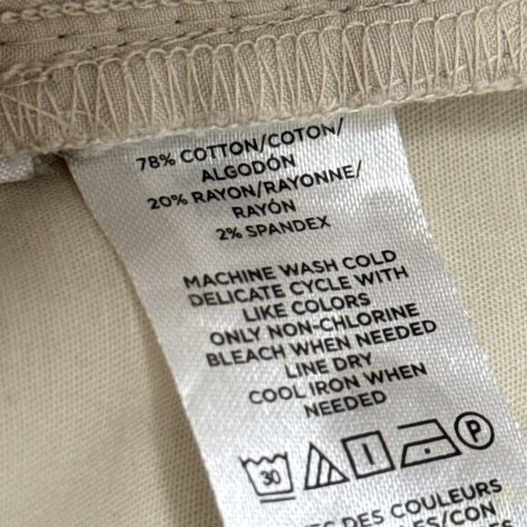 Ann Taylor Loft Womens Beige Khakis Chinos Ankle Cropped Pants Stretch Cotton 14 - Picture 15 of 16